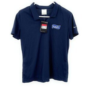 Nike Golf Dri-Fit Polo Shirt Blue Womens Sz L Naked‎ Embroidered